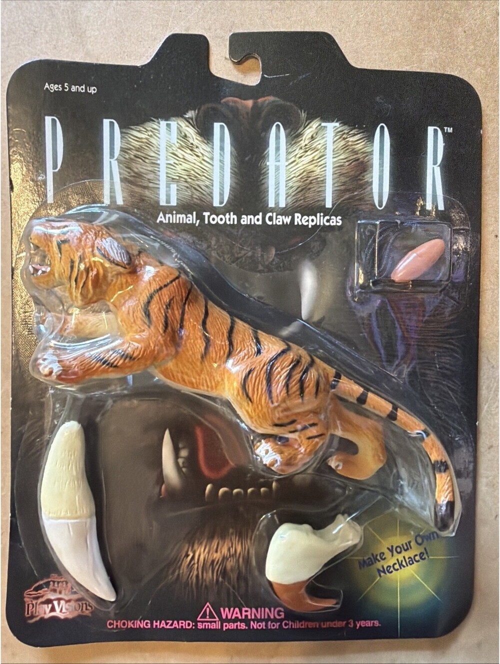 New on Card Predator Animal Tooth And Claw Siberian Tiger Replica Play Visions